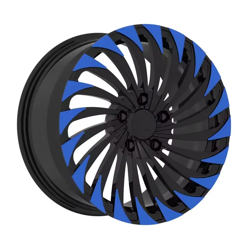 blue and black wheels